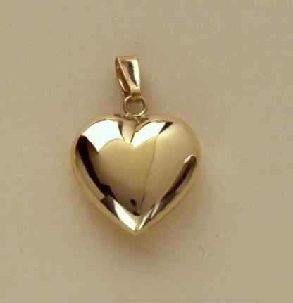 GPC 16mm HOLLOW POLISHED HEART PENDANT =