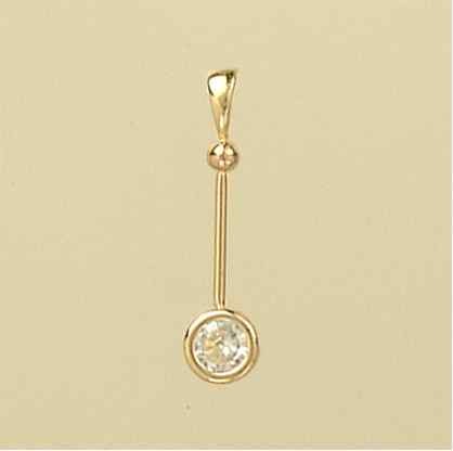 GPC 5mm RUBSET CZ ON WIRE DROP PENDANT
