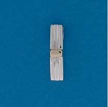 SIL/9ct SLOTTED RECT.PEND/GOLD BAND   +C