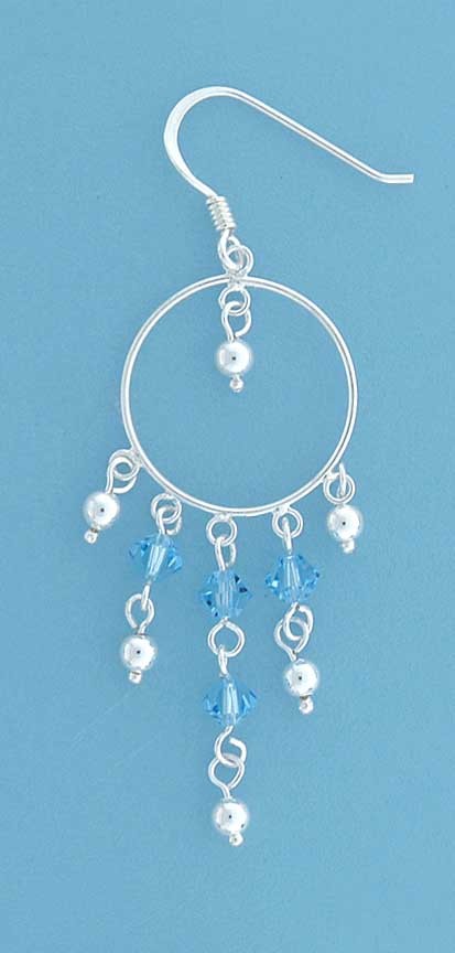 SPC CIRCLE DROP EARRING/BLUE CRYST.BEADS
