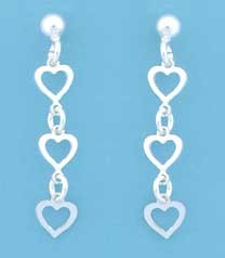 SPC BALL STUD WITH LINKED HEART DROP   =