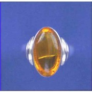 SPC 18X10 OVAL AMBER TAPERED BAND RING =