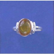 SPC AMBER RING WITH BAR SHOULDERS